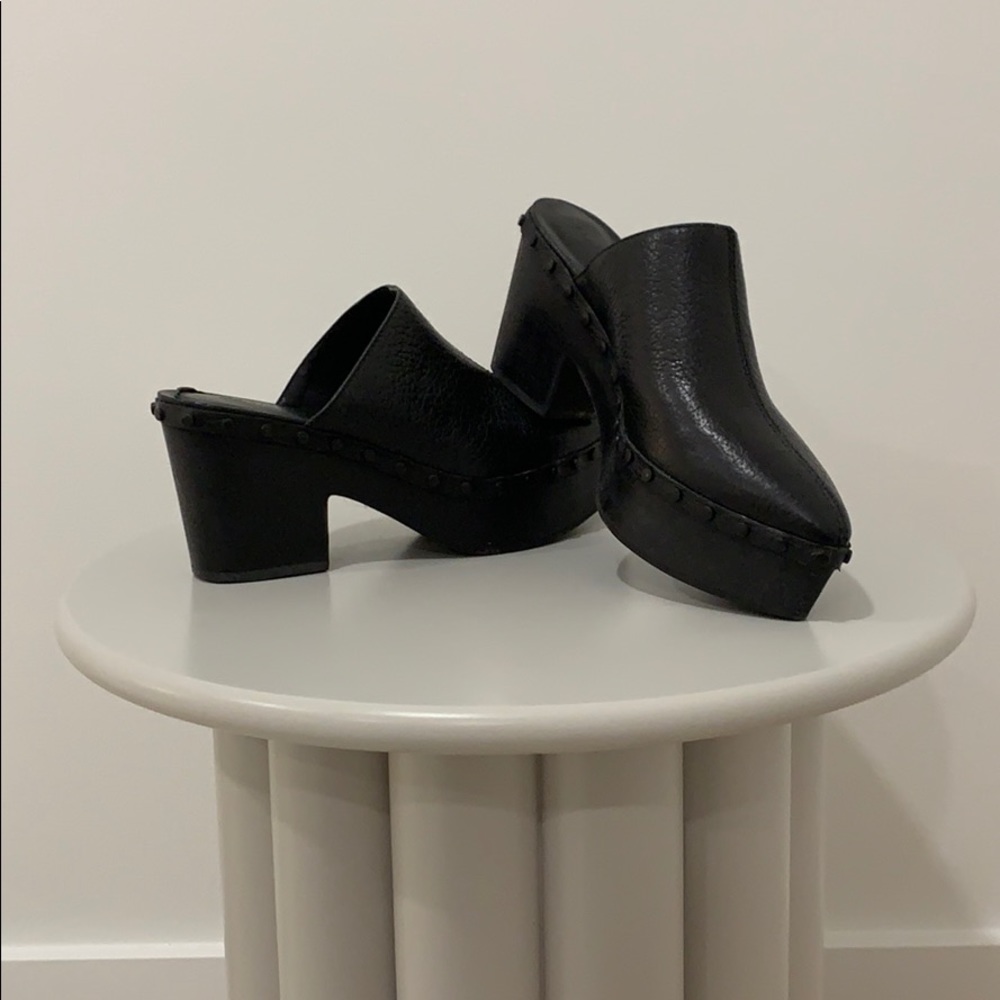 All Saints Studded Black Mules